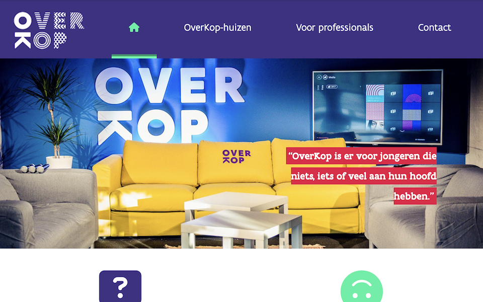 Een screenshot van de overkop website.